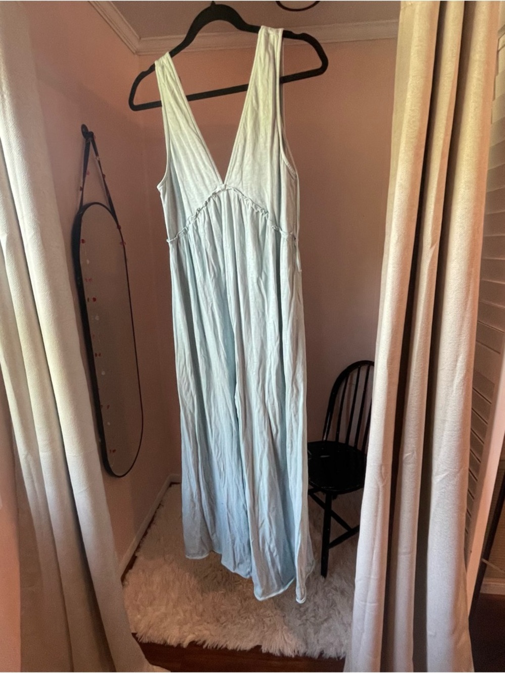 American Eagle Outfitters Light Blue V-Neck Sleeveless Maxi Dress